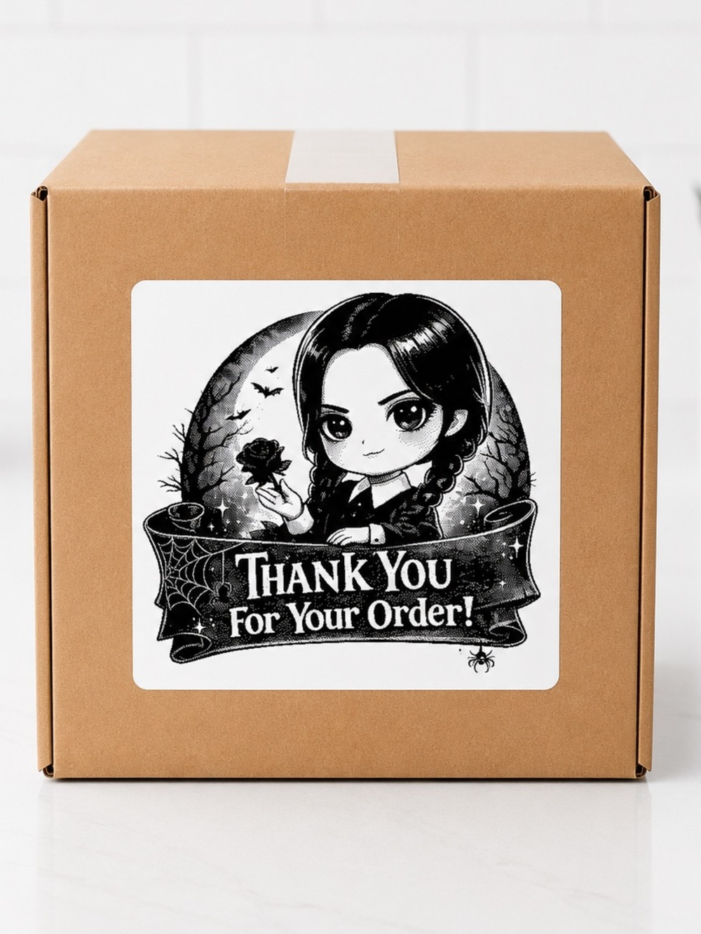 Wednesday Addams Thank You Stickers-100ct.